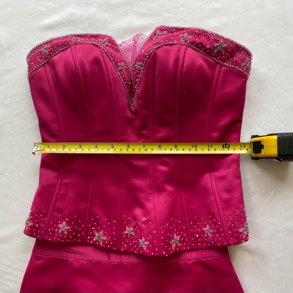 Barbiecore Vintage Cire by Landa fuchsia, two-piece prom/pageant dress. - Picture 5 of 10